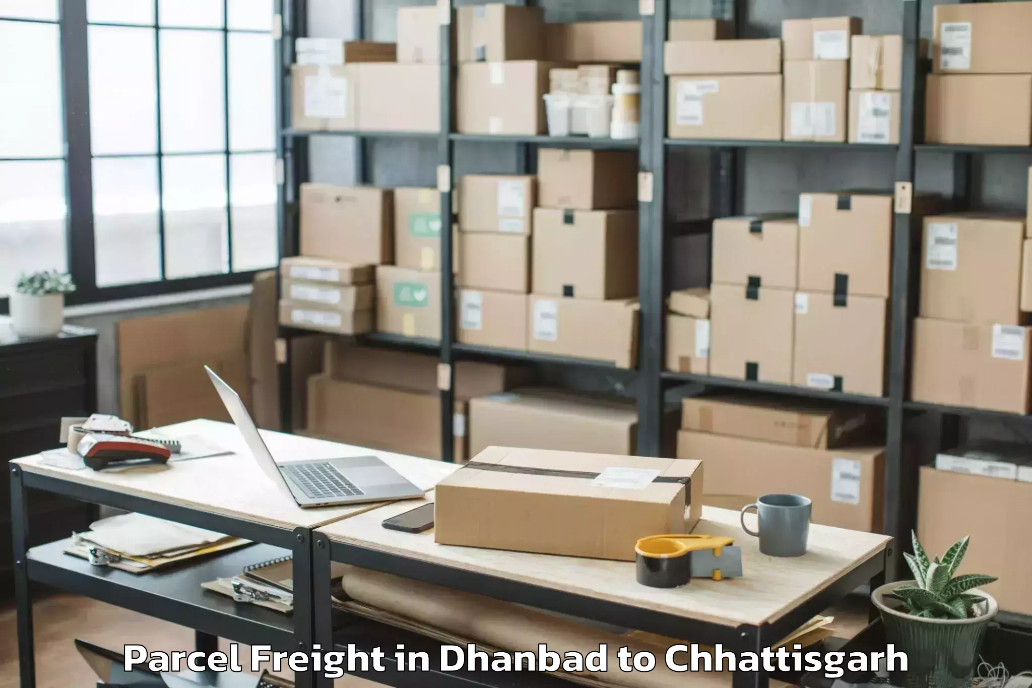 Affordable Dhanbad to Bhanpuri Parcel Freight